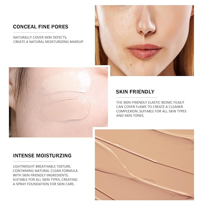 Ownest Mushroom Head Air Cushion BB Cream, Concealer Lasting Nude Makeup Moisturizing Pigment CC Liquid Foundation, Even Skin Tone Makeup Base Primer-Natural