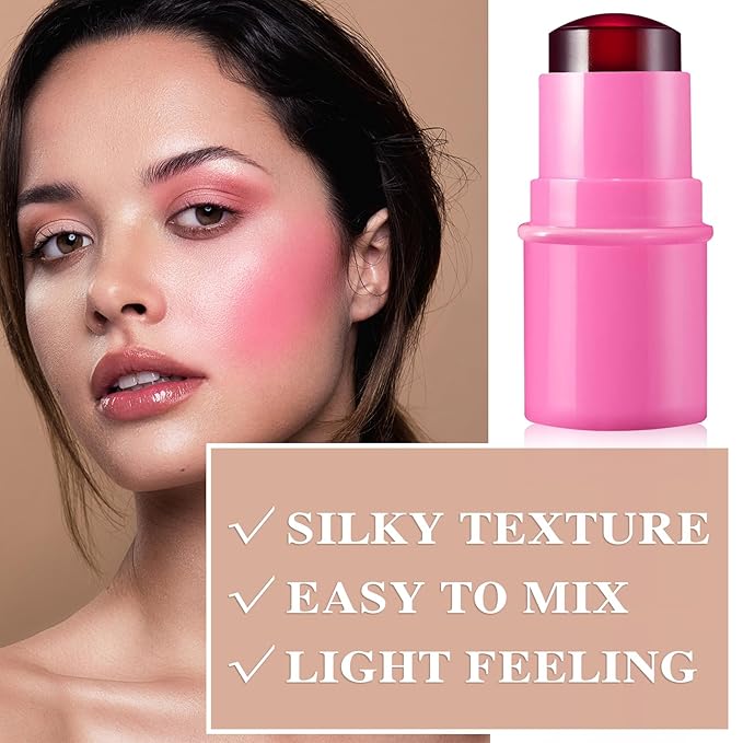 Cream Blush Stick with Brush,Waterproof Multi Cream Blush Skin G2