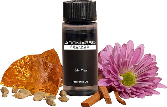 Aroma360 | My Way Pro-Pod Oil Blend | Luxury Hotel Inspired Diffuser Oil | Aromatherapy Scent Diffuser Oil | Tuscan Leather, Sandalwood and Iris 1.7 fl oz, 50 mL