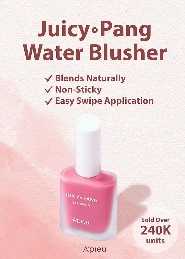 A'PIEU JUICY-PANG WATER BLUSHER (PK02 - Raspberry) Korean Liquid Blush For Cheeks K Beauty Makeup
