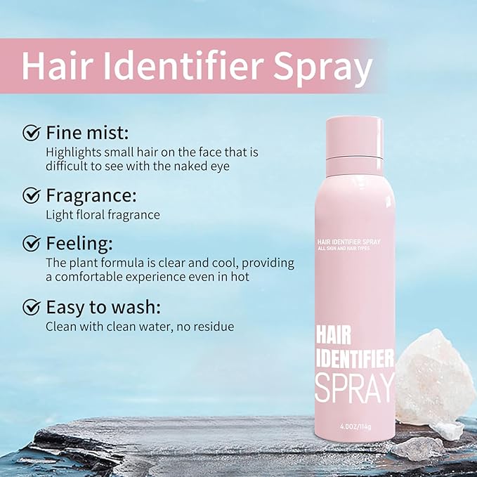 2025 NEW Hair Identifier Spray for Face Shaving, Dermaplaning Tool,Skin Dermaplaning Spray for Women With 6 Face Razors