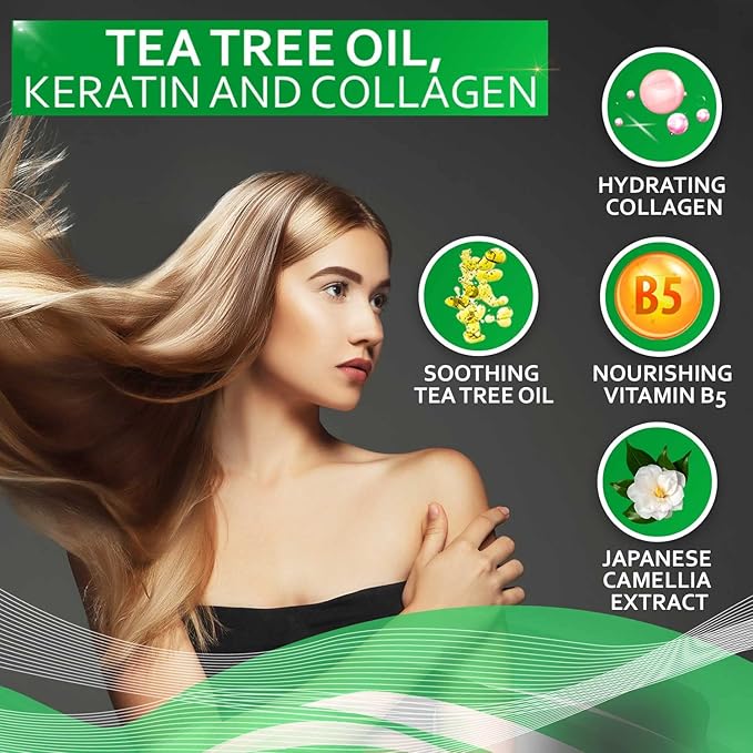 Tea Tree Oil Conditioner - Sulfate and Paraben Free - Anti Dandruff Treatment for Itchy, Dry Scalps - Ideal for Women and Men with Oily Hair and Scalp Buildup