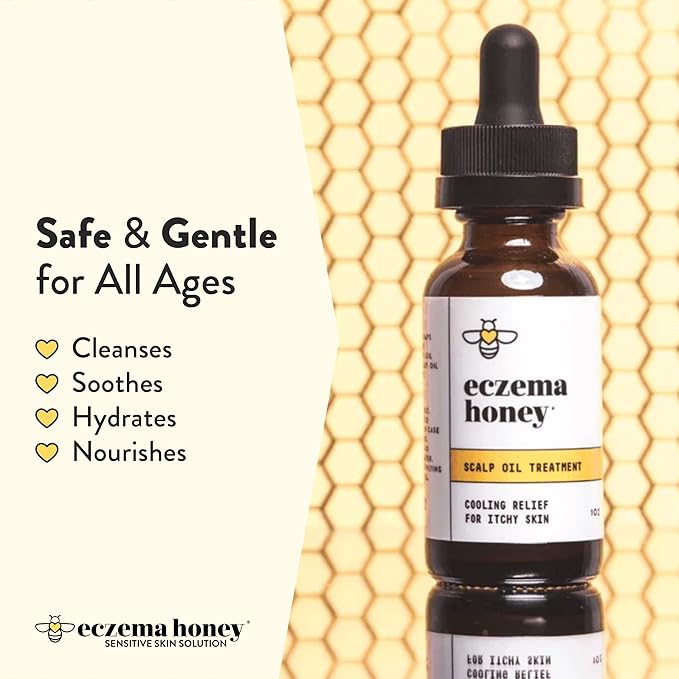 ECZEMA HONEY Soothing Scalp Oil - Natural Honey Hair Oil & Scalp Care - Daily Itchy Scalp Relief Serum - Dry Scalp Treatment Helps With Psoriasis, Seborrheic Dermatitis, Dandruff & More (1 Oz)