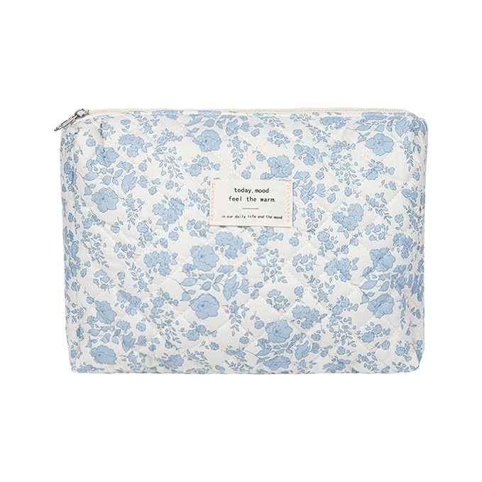 Makeup bag, quilted makeup bag,large