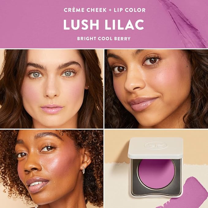 Honest Beauty 2-in-1 Creme Cheek Blush + Lip Color | EWG Verified, Vegan + Cruelty Free | Lush Lilac, .1 oz
