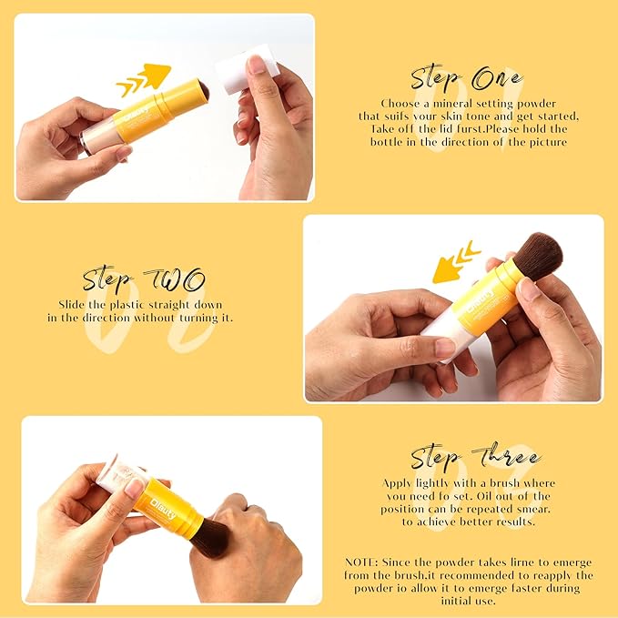 Mineral Sunscreen Setting Powder, Mineral Brush Setting Face Powder Makeup SPF 35 PA Oil Control Natural Matte Finish, Lightweight Breathable Concealer Brush Powder (Medium, 8g)