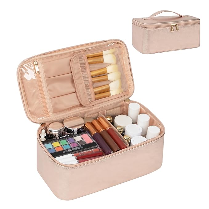 Ocheal makeup bag,vegan leather makeup