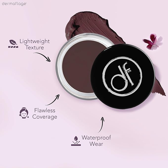 Dermaflage Waterproof Concealer Cream (Deep) - Concealer Full Coverage, Matte Finish for Face & Body - Hides Dark Circles, Tattoos & Acne - Long Lasting Formula Used by Hollywood Makeup Artists