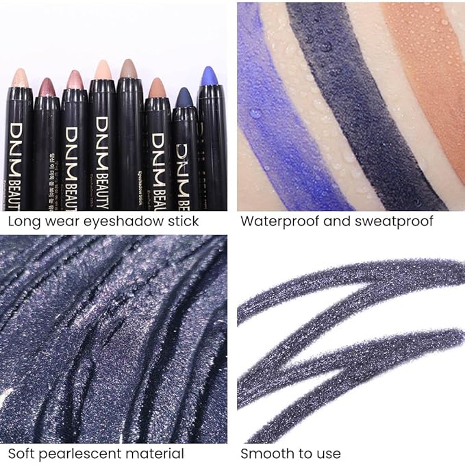 Kaely 2Pcs Cream Eyeshadow Sticks Set for Eyes Waterproof,Midnight Blue Shimmer Eye shadow Stick Pencil Pen Bulk sombras en crema para ojos 31+31
