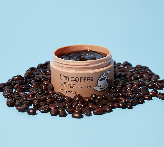 TONYMOLY I'm Coffee Gel To Cream Smoothing Scrub Mask, Gentle Exfoliation, Smooths for Softer Skin, 100 ml