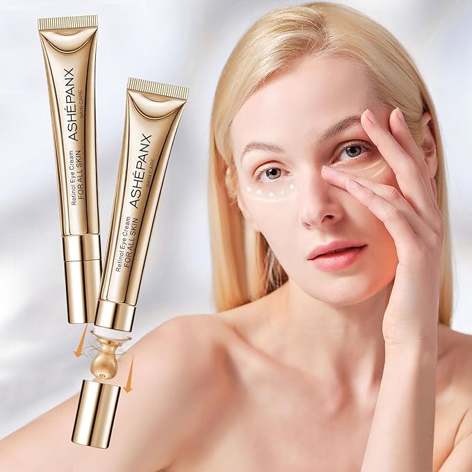 Retinol Eye Cream, Caffeine Eye Cream, Anti Aging Eye Cream for Dark Circles Puffiness Under Eye Bags and Wrinkles, Retinol Eye Cream with Caffeine and Collagen to Smooth Fine Lines and Hydrate Eye Area 20g