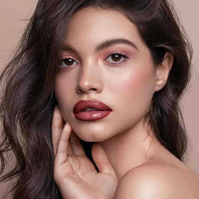 2Pcs Lipstick and Lip Liner Combo, Lip Liner and Lip Gloss Kit for Women, Matte Lip Pencil and Smooth Hydrating Lipstick with Sharpener, Non-Stick Lip Makeup Set