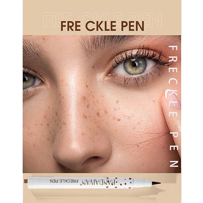 Freckle Pen 2 Colors, Natural Lifelike Freckle Makeup Pen Magic Freckle Color,Waterproof Longlasting Soft Dot Sopt Pen,for Natural Effortless Sunkissed Makeup-Light Brown&Natural Coffee