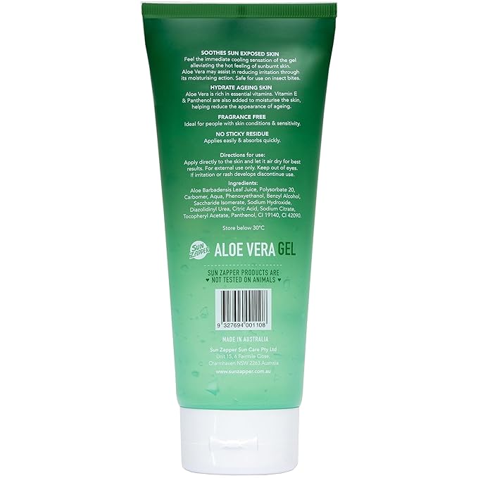 Sun Zapper Aloe Vera Gel - After Sun - Hydrates Skin After Sun Exposure After-Sun Care 200ml