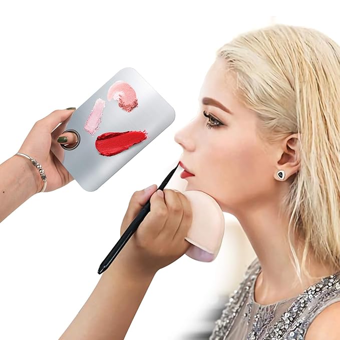 2 Pcs Makeup Mixing Palette, Upgrad Stainless Steel