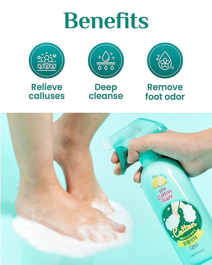 Cotton Foot - Foot Shampoo Soap (Lemon, 13fl oz) - Refreshing Cleanse Spray, Deodorizing Foot Care Wash. Foaming Wash, Easy to Use