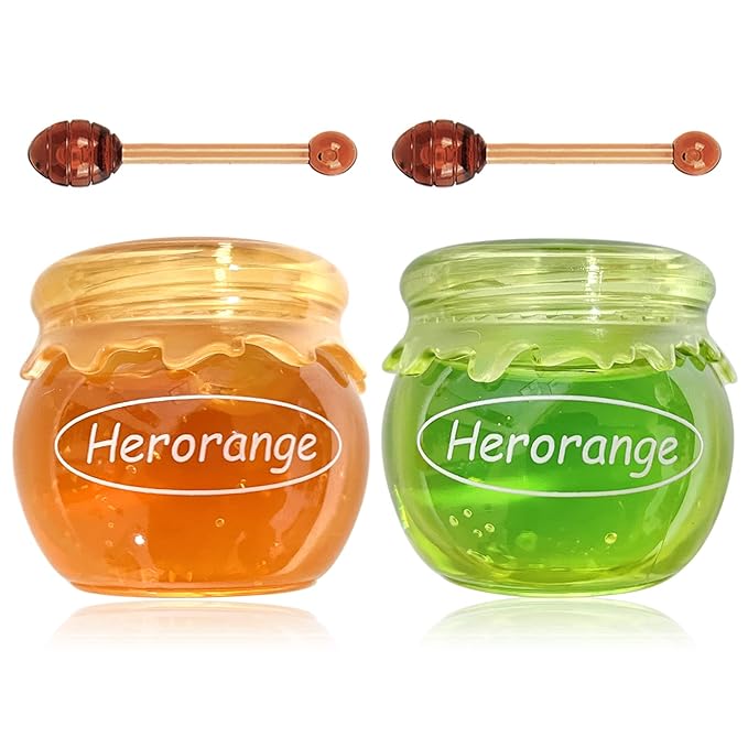 2PCS Bee Lip Balm Honey Pot,Honey Exfoliator