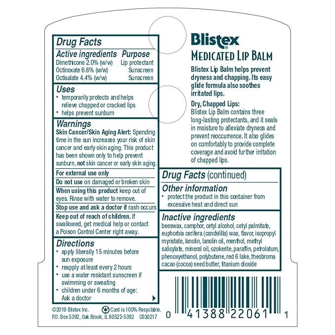 Blistex Medicated Lip Balm, 0.15 Ounce,