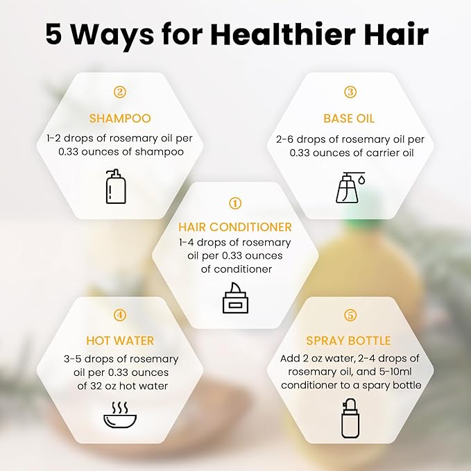 HIQILI Essential Oil for Diffuser (3.38 Fl Oz (Pack of 1), Rosemary)