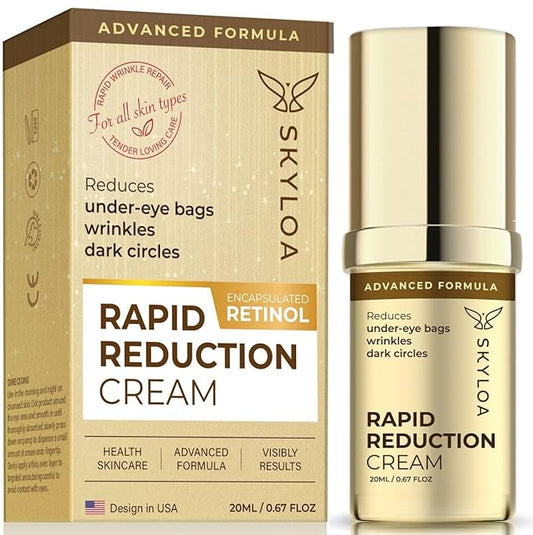 Retinol Eye Cream Anti Aging: Under Eye Cream for Dark Circles and Puffiness Bags - Retinol Eye Serum - Under Eye Serum with Caffeine and Hyaluronic Acid - Visibly Reduces Wrinkles Fine Lines(20ML)