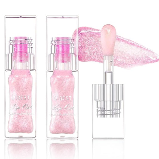 2Pcs Magic Color Changing Moisturizing Lip Glow Oil Plumping Glimmer Glow Lipstick, Hydrating Lip Gloss Lip Balm Transparent Lip Care, Long Lasting Moisturizing Non-sticky Fresh Texture Lip Oil