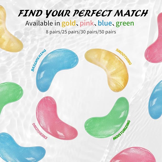 Under Eye Patches (50 Pairs), Hyaluronic Acid Eye Masks for Dark Circles Puffy Eyes Undereye Bags, Collagen Eye Patches for Wrinkles and Hydrate, Skin Care Gift for Her