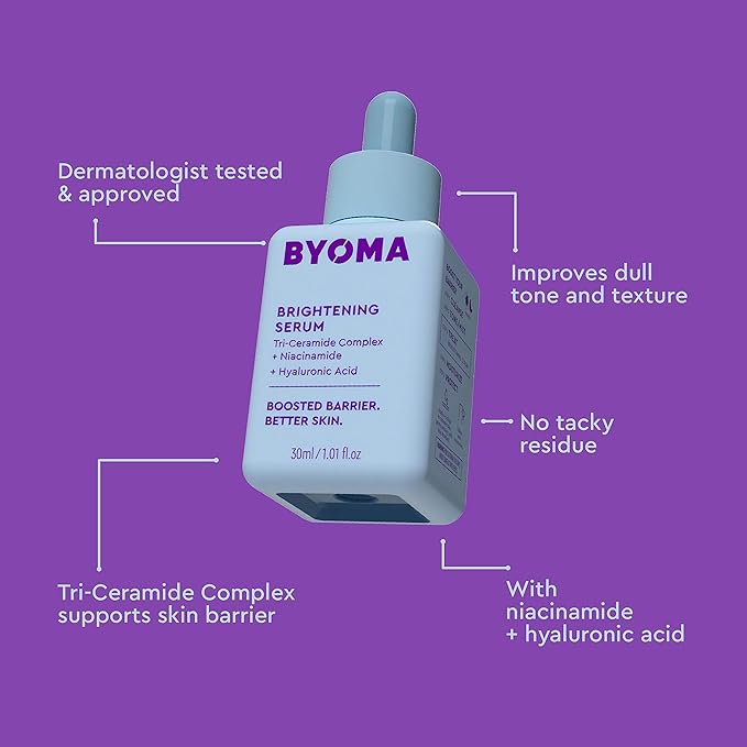 BYOMA Brightening Serum Refill - Barrier Repair Serum - Brightening & Hydrating Face Serum with Hyaluronic Acid, Niacinamide & Ceramides - Hyaluronic Acid Serum For Face - 1.01 fl. oz Refill