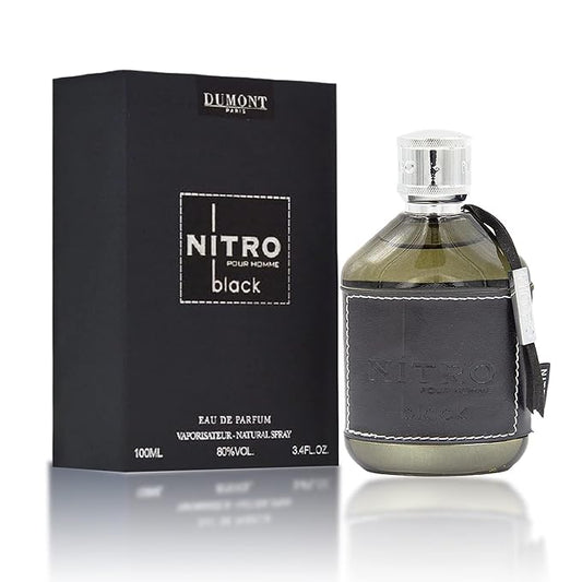 Nitro Black Eau De Parfum - Mysterious Fruit & Woody Scent - 3.4 Fl Oz