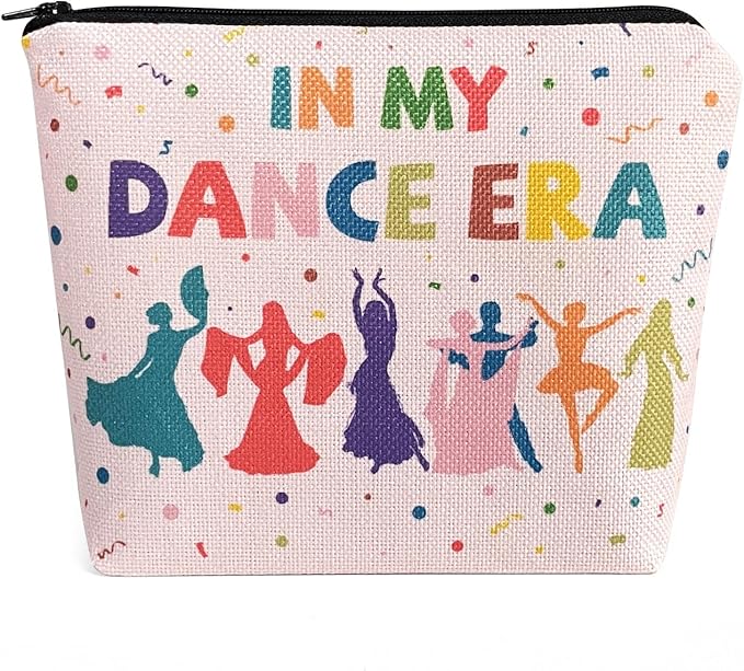 My Dance Era Canvas Zipper Cosmetic Bag, Small Makeup Bag for Women, Friends, Daughter, Sister for Dancers, Dancer Birthday Gifts for Girls (Pink)