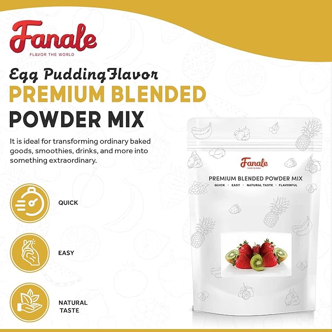 Fanale Premium Egg Pudding Bubble Tea Flavoring Powder | Perfect for Baking, Smoothies, Desserts and Drinks | Instant Flavoring Powder for Boba Milk Tea - 2.2 Pounds (Pack of 20).