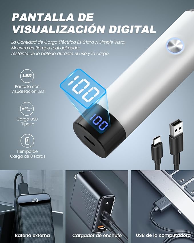 Ear & Nose Hair Trimmer with LED Display for Men Women,Painless USB Rechargeable Eyebrow & Facial & Nose Hair Trimmer Clipper,Professional IPX7 Waterproof Dual Edge Blades 12500 RPM