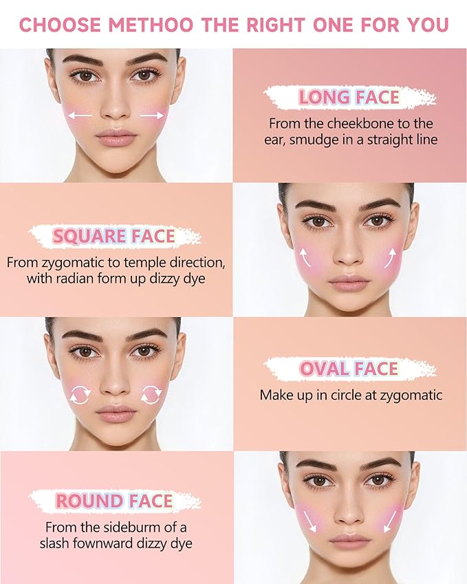 Flower Blush for Cheeks, Matte Shimmer Face Blush Powder, Eyeshadow Contour Multiuse Facial Make up Palette,Long Lasting Waterproof Embossed Blusher,Mother's Day Makeup Gift for Women-03#Rose Red