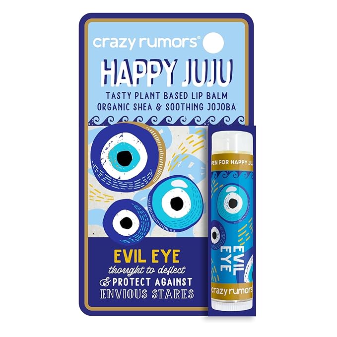 Crazy Rumors Happy Juju All Natural, Plant-Based Lip Balm with Organic Shea & Jojoba 1 Pack (Evil Eye)