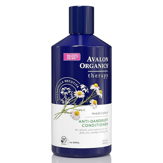 Avalon Organics Therapy Medicated Anti-Dandruff Conditioner for Soft, Flake-Free Hair, 14 Fluid Ounces