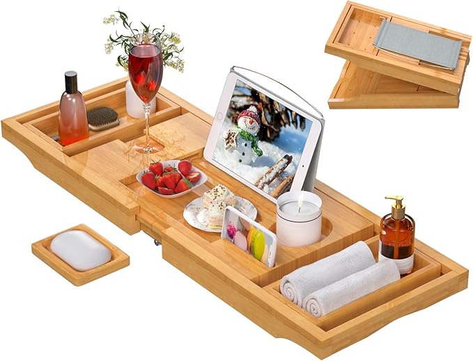 Artmalle bathtub caddy tray for