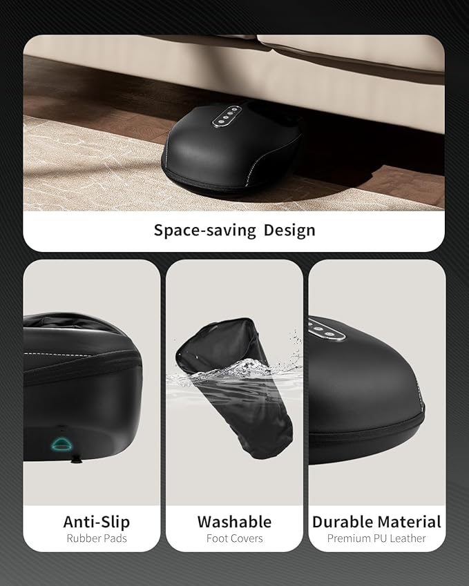 Nekteck Shiatsu Foot Massager with Heat [2025 Upgraded], Foot Massager Machine for Plantar Fasciitis, Neuropathy Pain, Deep Kneading, Air Compression, APP Control, Gifts for Her Him, Fits Up to 13"