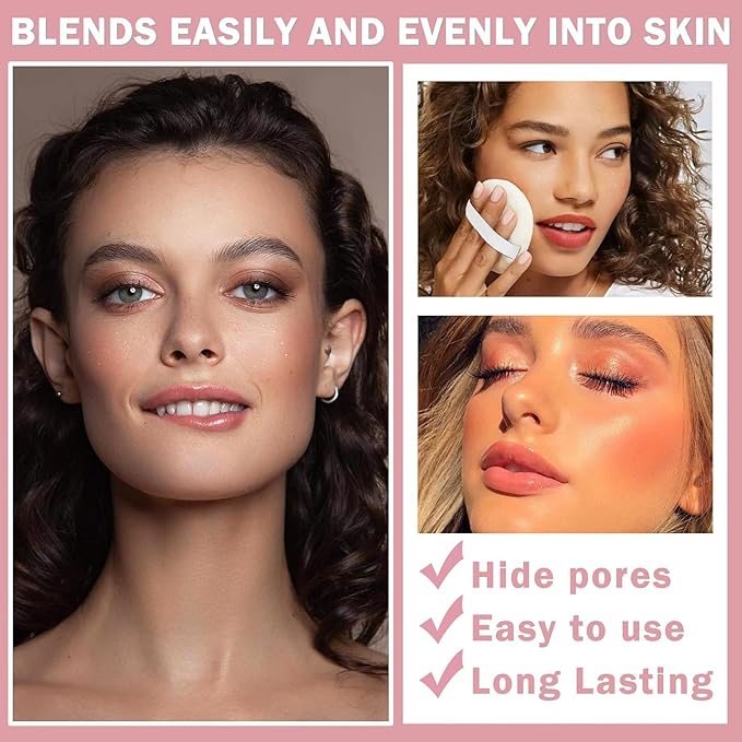 Loose Face Powder Setting Powder, Shimmer Glitter Loose Powder, Matte Finishing Powder Shine, Waterproof, Oil Control, Lightweight Face Powder Makeup for All Skin Tones (Dark Brown Shimmer)