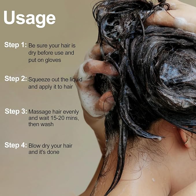 Dark Wine Red Hair Dye, Hair Dye Shampoo for Men and Women, Hair Color Shampoo for Home Use, Shampoo Para Canas, Hair Dye Shampoo 3 in 1, 16.9 Fl Oz (Dark Wine Red)