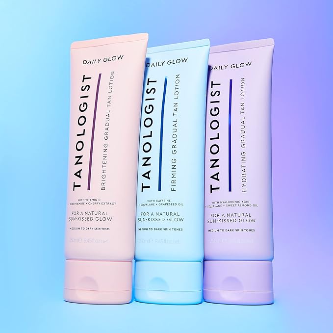 Tanologist Firming Daily Glow Body Lotion- Medium/Dark, Gradual Tanning Lotion, No Fake Tan Smell, Streak-Free & Natural Looking Self Tanner, Toning, Vegan, 8.45 fl. oz/250 ml Tube