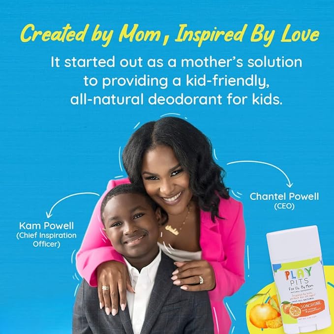 PLAY PITS - Natural Kids Whole Body Deodorant - Safe for Girls and Boys w/Sensitive Skin of All Ages - Clean, Non-Toxic, & Paraben Free - HAPPY Scent - Infused w/Lavender Essential Oils – 2.65Oz