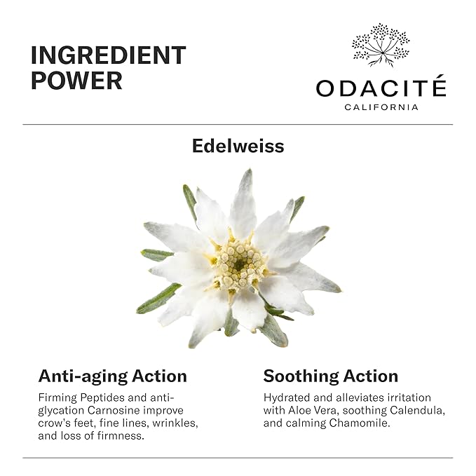 ODACITE Edelweiss Extreme Intense Repair Eye Cream - Anti-Aging Treatment with Carnosine Peptides for Youthful Eyes - Vegan Skincare - Sensitive Skin Friendly - For All Skin Types - 0.51 oz