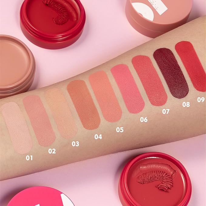 MAEPEOR Cream Blush 9 Color Smooth High-Pigmented Buildable Face Blush Long-Lasting Natural Look Face Blush for Cheeks (Color 06)