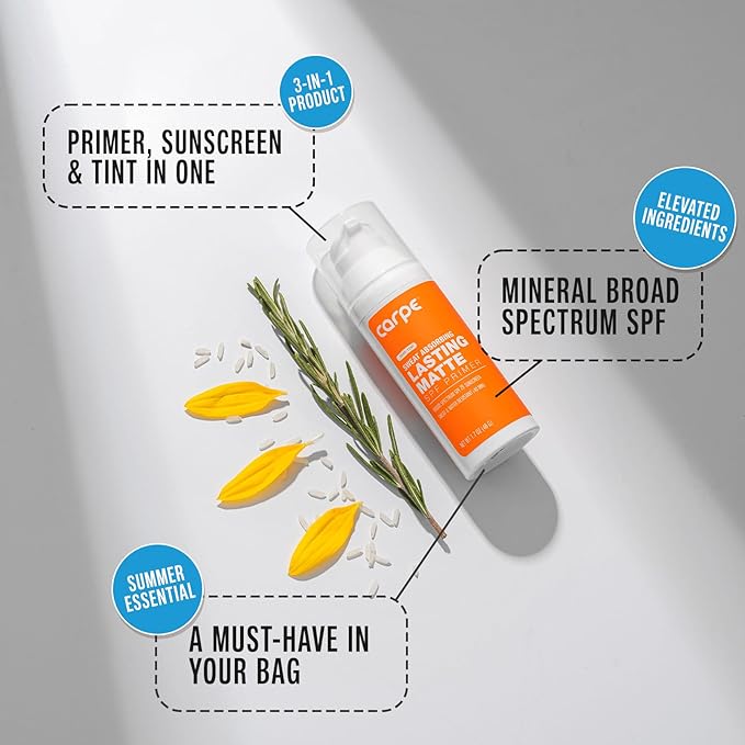 Carpe Primer Face Makeup Base ~New~ Zinc Mineral Tinted Sunscreen