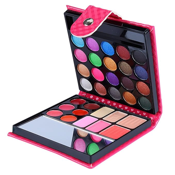 Professional All In One Makeup Kit Colorful 20 Eyeshadow, 6 Lip Glosses 3 Blushers 2 Powder 1 Concealer 1 Mirror 1 Brush, Long Lasting Beauty Full Makeup Set, Present Gifts for Girls Women
