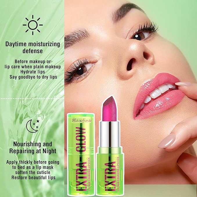 3 PCS Jelly Crystal Vera Lipstick,Magic Temperature Tinted Lip Balm,Plumping Glimmer Color Changing Lip Oil,Long Lasting Nourishing Lip Glow Oil Non-sticky Fresh Texture Lip Gloss Lip Balm