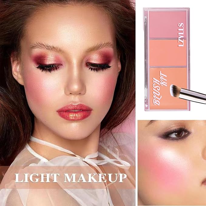Cream Blush Stick with Brush,Waterproof Multi Cream Blush Skin M2