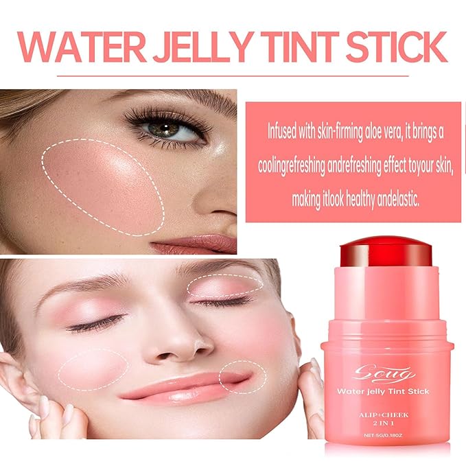 Milk Jelly Blush - Milk Blush - Sheer Cheek & Lip Stain，Long Lasting Milk Jelly Tint Have Transparent & Bright Colors (#4 berry)