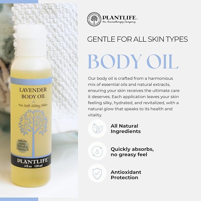 Plantlife Vanilla Orange Body Oil - Formulated for Soft and Silky Skin Using Rich Plant Oils That Absorb and Leave a Light Aroma on the Skin - Made in California 4 oz