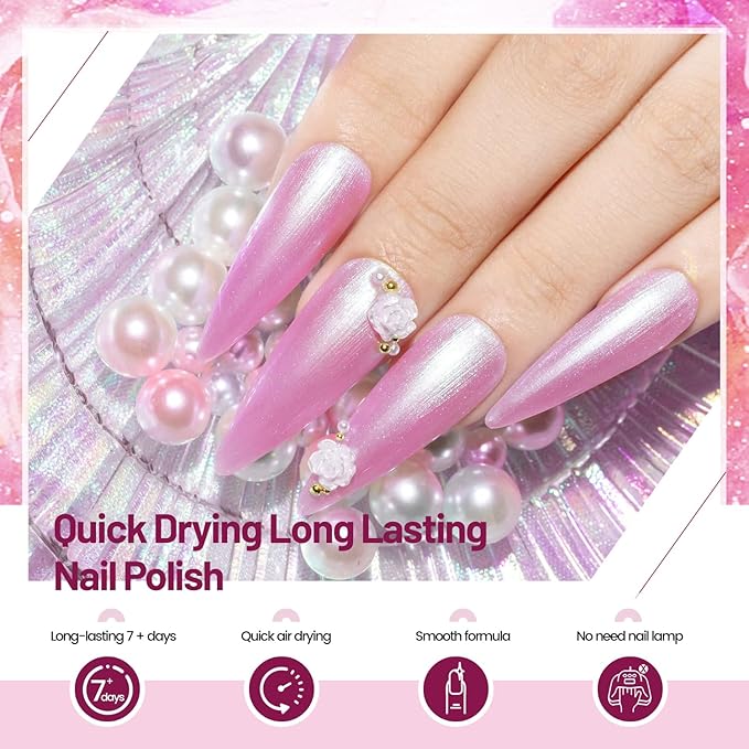 10ml 6 Colors Red Glitter Nail Polish Set Glitter Rose Red Pink Deep Purple Series Nail Polish Gifts for Women