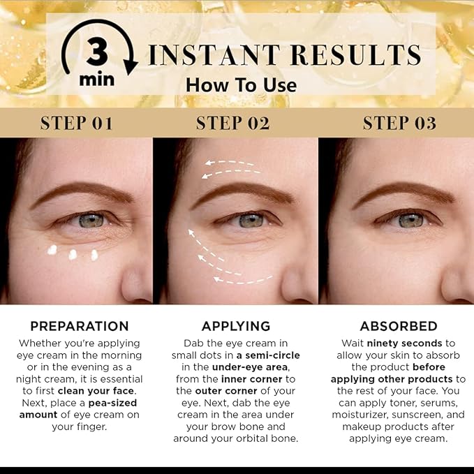 Temporary eye tightener eye cream,